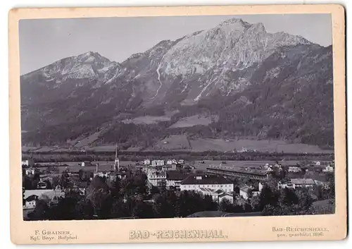 Fotografie F. Grainer, Bad Reichenhall, Ansicht Bad Reichenhall, Ortspartie mit Saline und Kirche