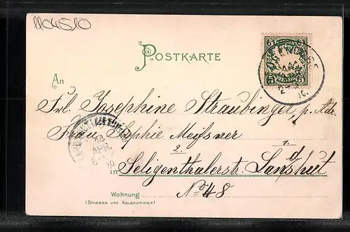 AK Osterküken in Uniform mit Pickelhaube