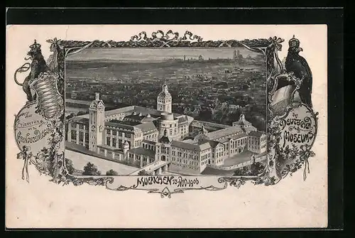 AK München, Zur Erinnerung an die Grundsteinlegung des Deutschen Museums 1906