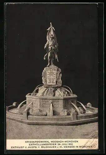 AK München-Moosach, Kriegerdenkmal, Enthüllungsfeier 1910
