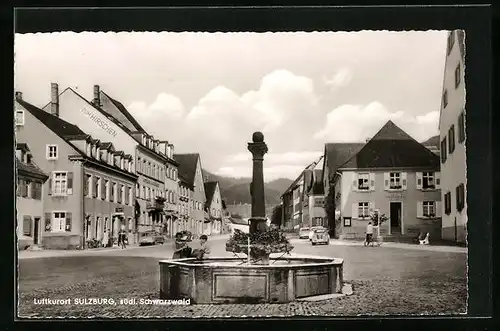 AK Sulzburg, Strassenpartie mit Gasthaus zum Hirschen