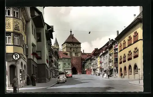 AK Rottweil, Hauptstrasse mit Tor