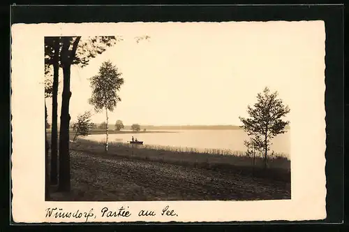 Foto-AK Wünsdorf, Partie am See