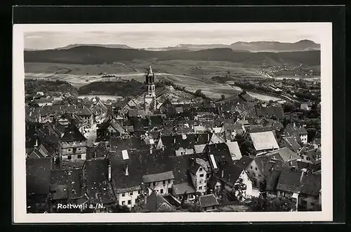 AK Rottweil, Ortspartie mit Fernsicht