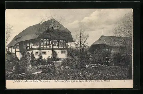 AK Mannheim, Internat. Kunst & Grosse Gartenbau-Ausstellung 1907, Schwarzwaldanlage