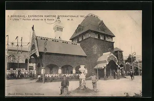 AK Bordeaux, Exposition Maritime Internationale 1907, Lísba, Pavillon officiel de la Russie
