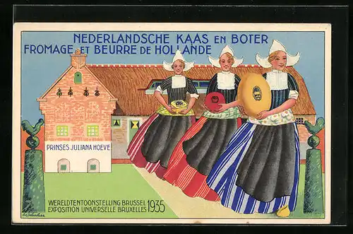 Künstler-AK Bruxelles, Exposition Universelle 1935, Nederlandsche Kaas en Boter