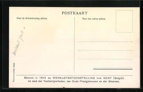 Künstler-AK Gent, Wereldtentoonstelling 1913, Panorama