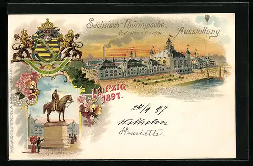 Lithographie Leipzig, Sächsisch Thüringische Industrie- & Gewerbe-Ausstellung 1897, Haupthalle