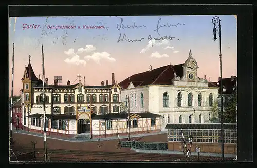 AK Goslar, Bahnhofshotel u. Kaisersaal