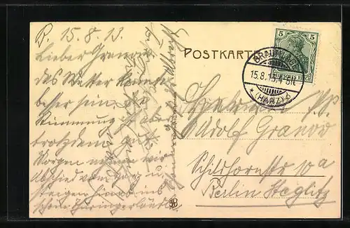 AK Braunlage i. Oberharz, Rinderherde im Ort