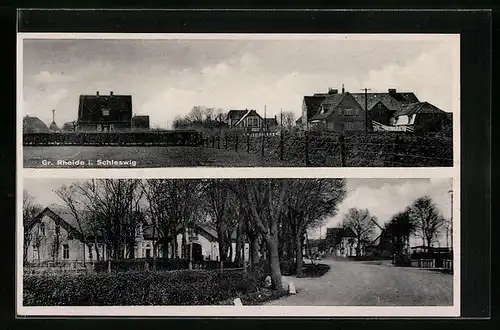 AK Gr. Rheide i. Schleswig, Ortspartie, Strassenpartie mit Gebäudeansicht