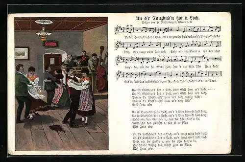 Lied-AK Hilmar Mückenberger: Un d`r Tanzbud`n hot a Loch