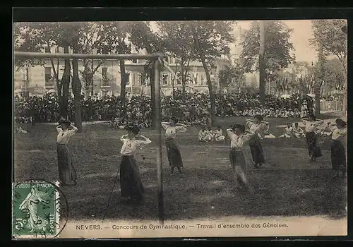 AK Nevers, Concours de Gymnastique, Travail d'ensemble des Genoises