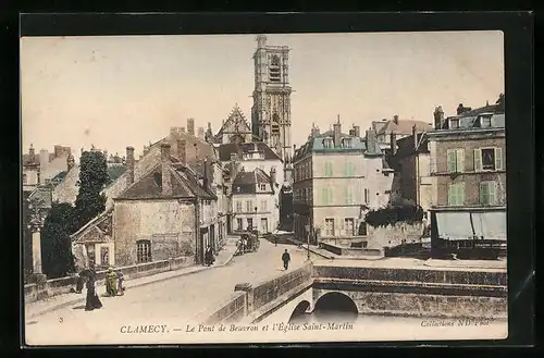 AK Clamecy, Le Pont de Beuvron et l'Èglise Saint-Martin