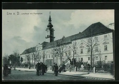 AK Linz /D., Landhaus mit Promenade