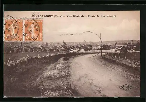 AK Corbigny, Vue Generale - Route de Rennebourg