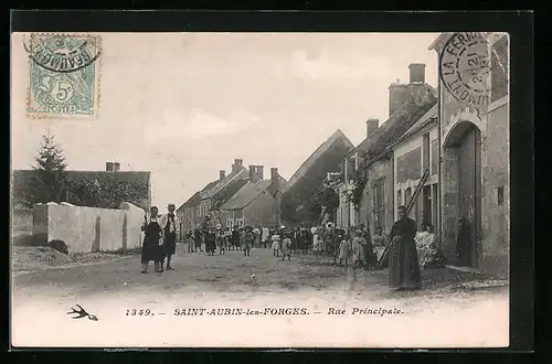 AK Saint-Aubin-les-Forges, reu Principale, Strassenpartie