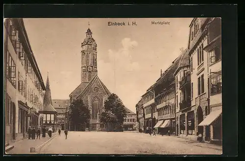 AK Einbeck i. H., Marktplatz mit Kirche