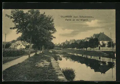 AK Villingen /Bad. Schwarzwald, Partie an der Brigach