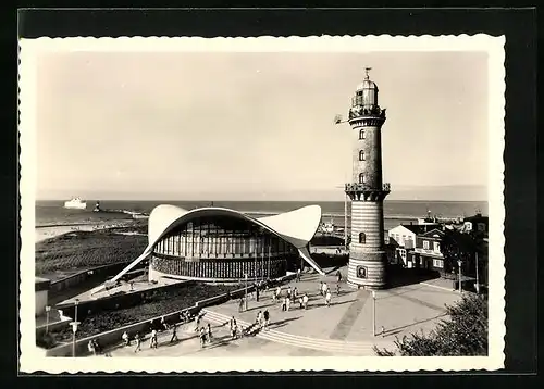 AK Warnemünde, Konsum-Gaststätte Teepott und Leuchtturm