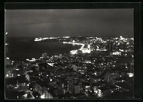 AK Havanna, Ortsansicht bei Nacht aus der Vogelschau