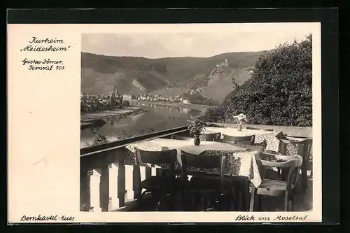 AK Bernkastel-Kues, Kurheim Heidesheim mit Blick ins Moseltal