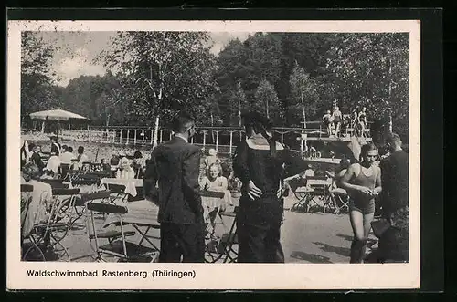 AK Rastenberg /Thüringen, Waldschwimmbad mit Café