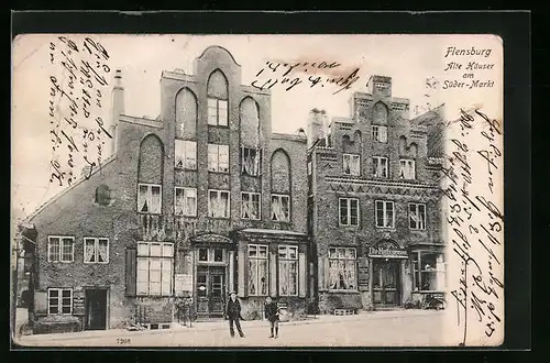 AK Flensburg, Alte Häuser am Süder-Markt