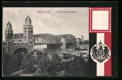 AK Cöln a. Rh., Blick auf die Hohenzollernbrücke