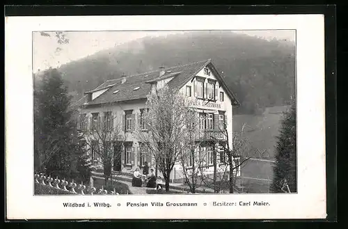 AK Wildbad i. Wttbg., Hotel Villa Grossmann von Carl Maier
