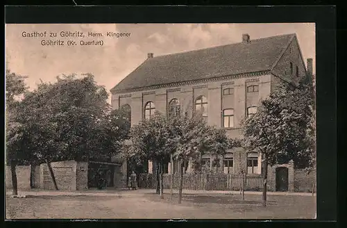 AK Göhritz bei Querfurt, Gasthof zur Göhritz von der Strasse gesehen