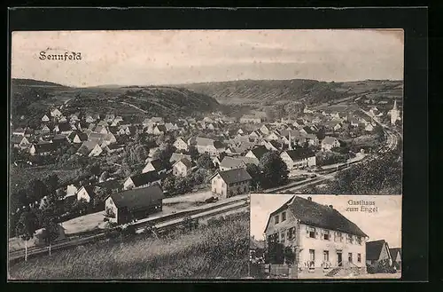 AK Sennfeld, Gasthaus zum Engel, Gesamtansicht aus der Vogelschau