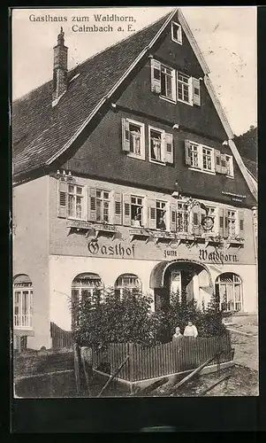 AK Calmbach a. E., Gasthaus zum Waldhorn