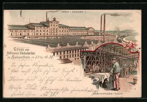 Lithographie Salzuflen, Hoffmann`s Stärkefabriken, Centrifugen-Raum