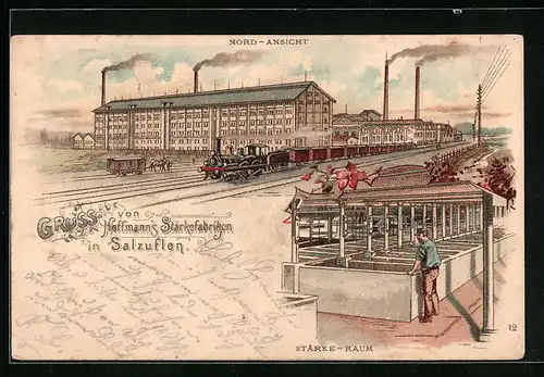 Lithographie Salzuflen, Hoffmann`s Stärkefabriken, Stärke-Raum