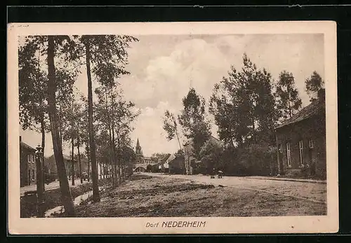 AK Nederheim, Strassenpartie mit Brücke