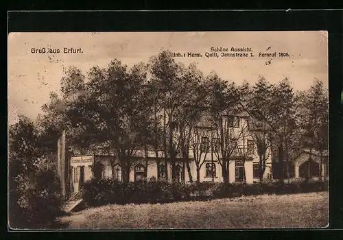 AK Erfurt, Gasthaus Schöne Aussicht