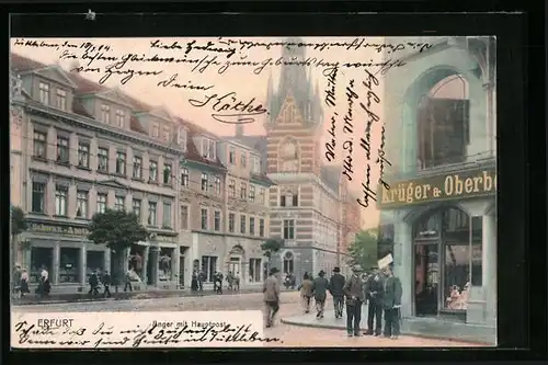 AK Erfurt, Anger mit Hauptpost und Geschäften