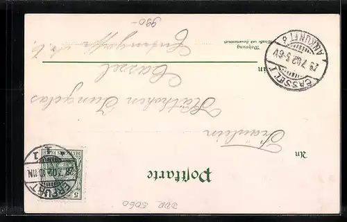 Lithographie Erfurt, Blumenbeete und Frau mit Korb