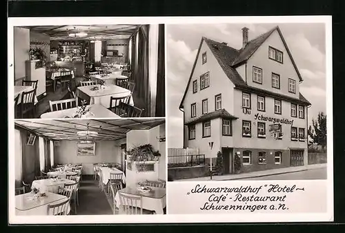AK Schwenningen a. N., Hotel Schwarzwaldhof, Innenansichten