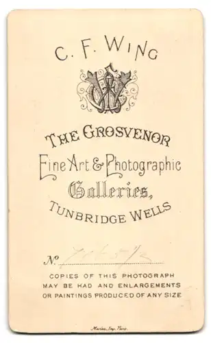 Fotografie C. F. Wing, Tunbridge Wells, Junger Mann in modischer Kleidung