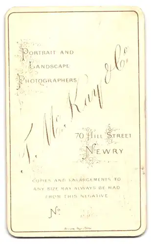 Fotografie W. J. Hunter & Co., Armagh, 19, Scotch St., Bürgerlicher Herr im Anzug mit Krawatte