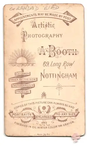 Fotografie A. Booth, Nottingham, 69, Long Row, Junger Herr im Anzug mit Krawatte