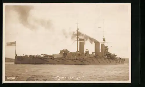 AK Britisches Kriegsschiff HMS Princess Royal verlässt den Hafen