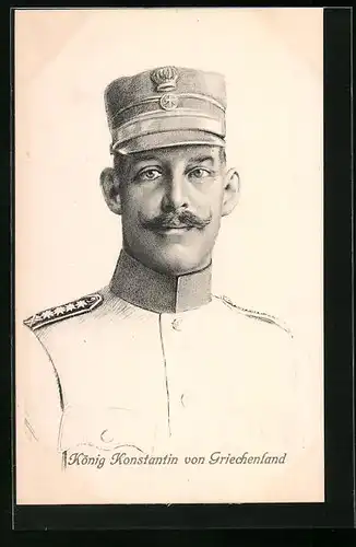 AK König Konstantin von Griechenland in Uniform