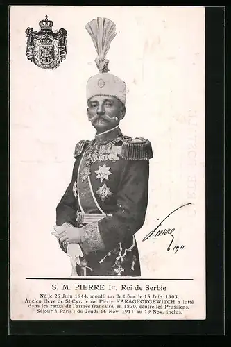 AK Peter I. König von Serbien