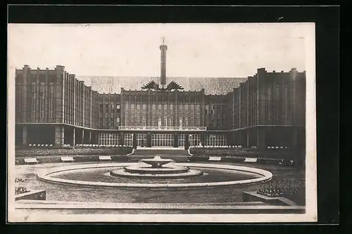 AK Köln, Pressa, 1928, Messehof mit Brunnen