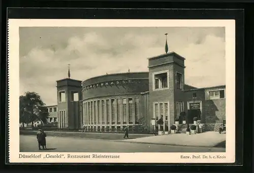 AK Düsseldorf, Grosse Ausstellung Gesolei, 1926, Restaurant Rheinterrasse