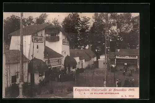 AK Bruxelles, Exposition Universelle, 1910, Le Village Sénégalais